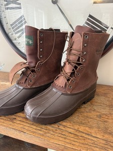 Schnee\'s Mens 8 Thinsulate Leather Wool Rubber Pac Duck Hunting Boots Brown Schnee main image 3