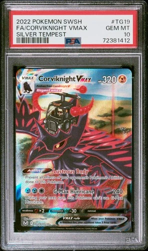 Pokemon Corviknight Vmax Silver Tempest TG19/TG30 PSA 10
