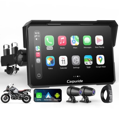 Carpuride W702 Plus for Motorcycle CarPlay & Android Auto & 8 Core Android 14...