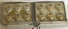 Vintage Heart Shaped Ornaments Kurt Adler Santa s World 2 Sets Of 6 Pearlescent