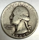1944 P Washington 90% Silver Quarter Circulated Condition 25c US Coin - 2727