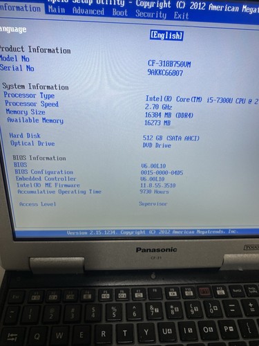 Panasonic Toughbook CF-31 MK6 I5-7300U 2.70ghz 16gb 512gb SSD 4G GPS _#36 - Picture 11 of 11