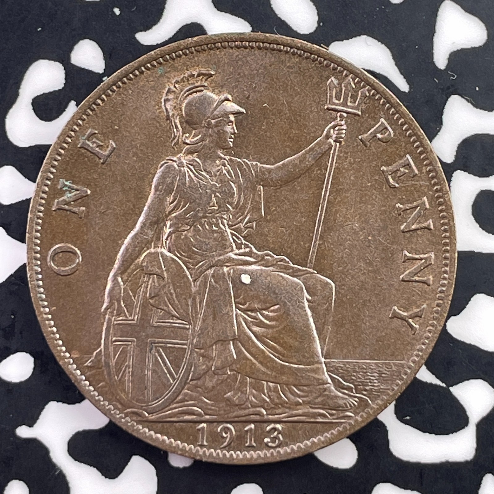 1913 Great Britain 1 Penny Lot#C5604 High Grade! Beautiful!