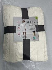 Serra Ladies Cable Sweater Dress Size M Colar ivory Long Sleeve