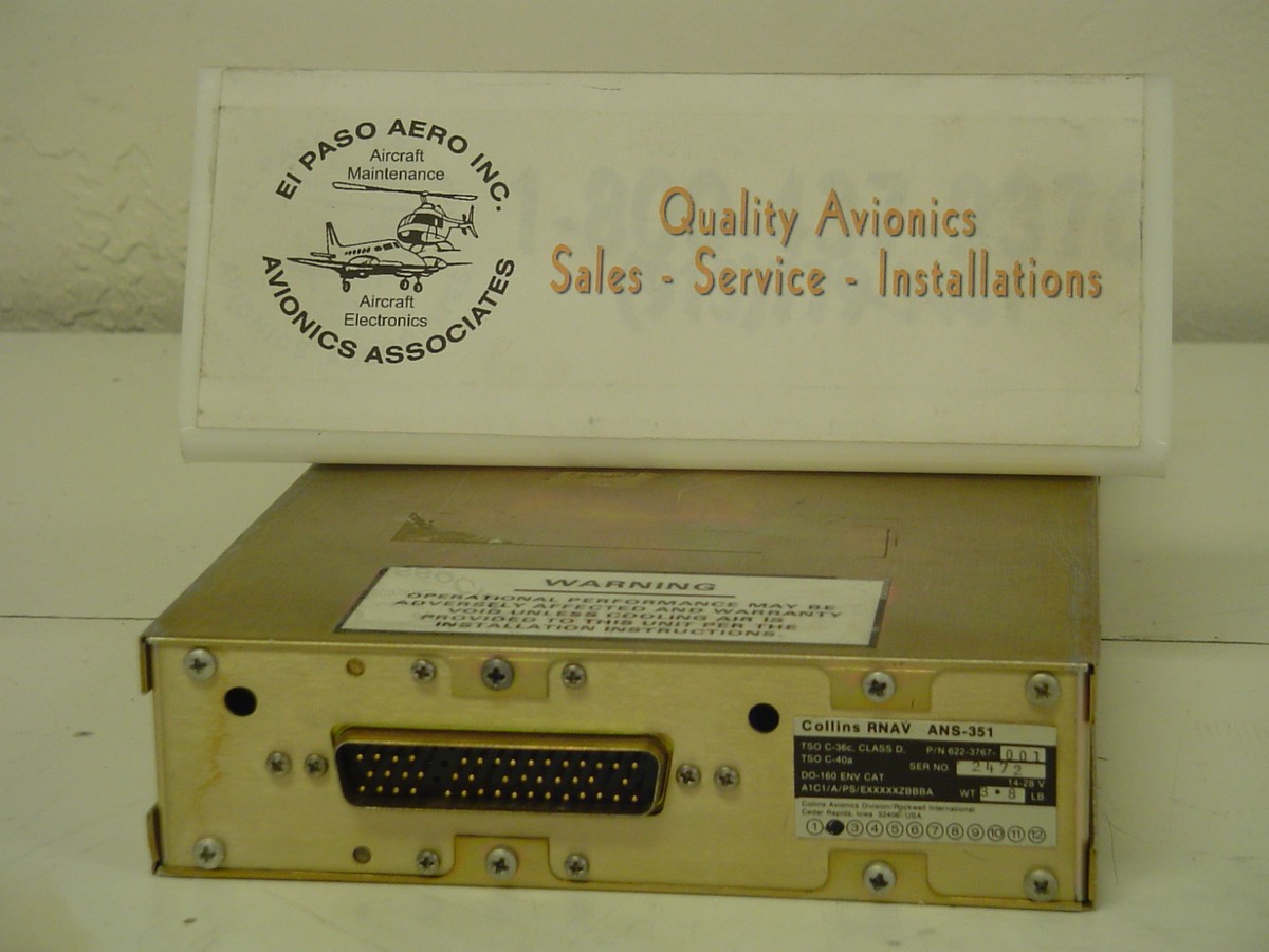 受信機 Collins RNAV ANS-351 TSO Collins ANS-351 PN:622-3767-001 RNAV Receiver W/ 8130
