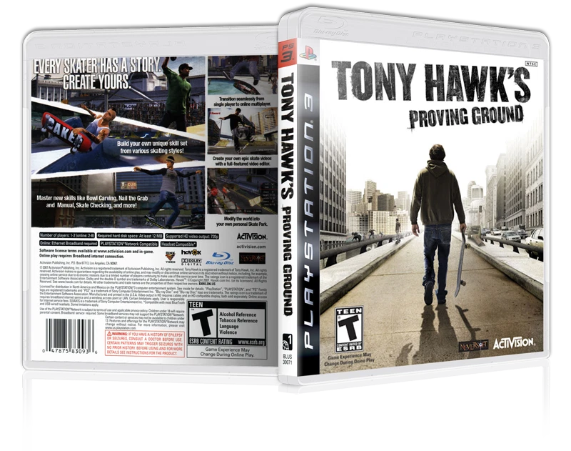 Tony Hawk s Proving Ground Replacement PS3 Cover and Case. NO