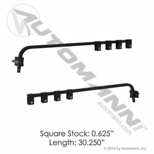 HD B25 Straight Rigid Square 0.640" Bar Type Mud Flap Hanger Kit Kenworth , Pet