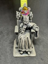 King Arthur Pewter Figurine by Mark Locker Throne and Crystal 3.5”