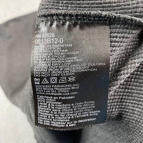 Southpole Shirt Mens Medium Thermal Waffle Knit Base Layer Gray Casual Indoor - Picture 12 of 17