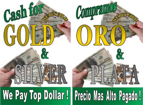 Poster Cash for Gold & Compramos Oro (Spanish) 2 advertising posters 18" x 24" - Picture 2 of 3