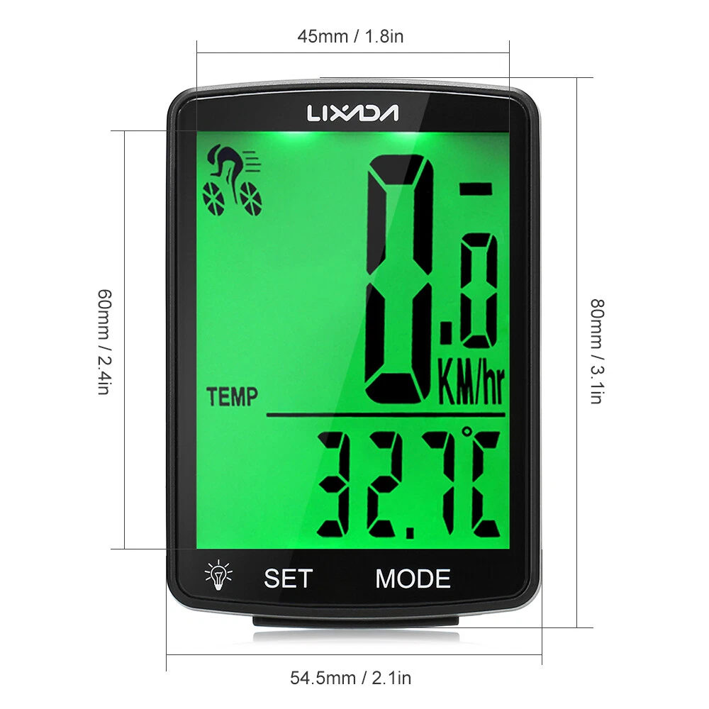 LIXADA Wireless Bike Computer Screen Bicycle Computer Speedometer