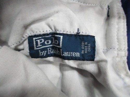 VTG Polo Ralph Lauren Cotton Shorts Blue Men Size 33 Y2K 9.5” Inseam Draw String - Picture 6 of 9