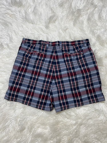 Chaps Mens Size 40 Golf Chino Seersucker Flannel Shorts Flat Front Plaid Casual - Picture 2 of 7