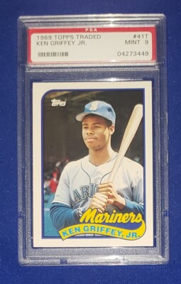 Wataru Kato サイン入りカード 89/99 1989 TOPPS TRADED #41T Ken Griffey JR Seattle Mariners PSA MINT 9