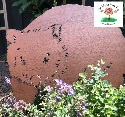 40cm rustic metal wombat stake garden sculpture decor ornament - Picture 2 of 5