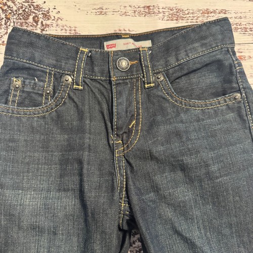Levis 505 Dark Wash Blue Slim Reg Straight Leg Blue Jeans Boys Size 7 Slim - Picture 2 of 12
