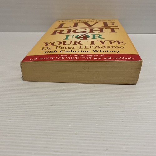 Live Right For Your Type By Dr. Peter J. D Adamo 2001 Paperback Book Health - Picture 4 of 21