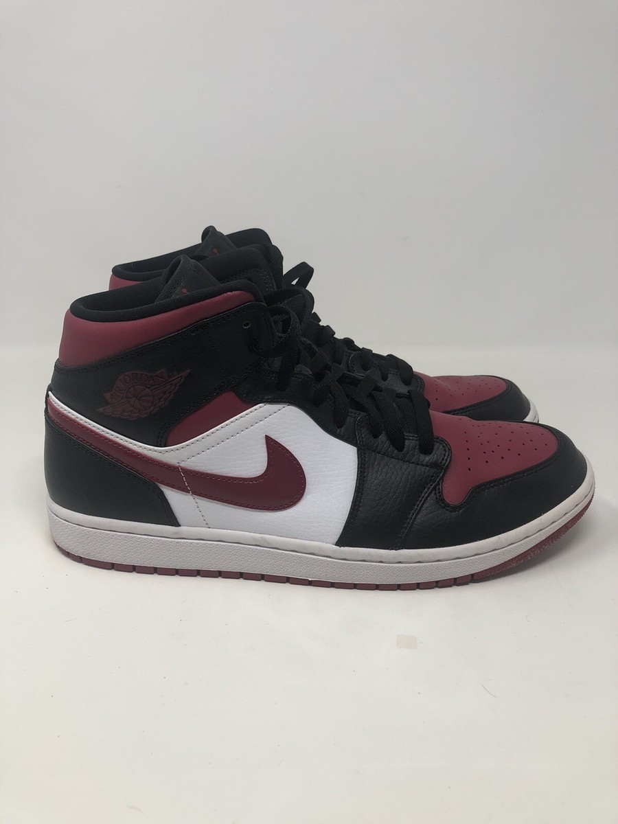 Nike Air Jordan 1 Mid Retro Bred Toe Red Black White [554724-066