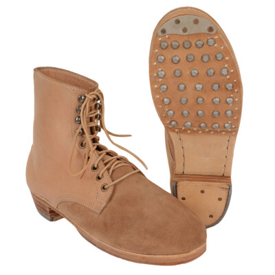 WW2 German M37 Low Boots - Repro Army Military Hobnail Leather All