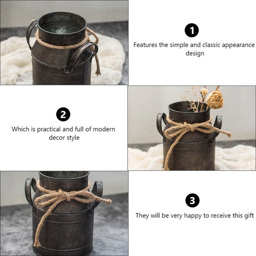 2pcs Living Room Vase Metal Flower Bucket Decorative Jug tendance Pot