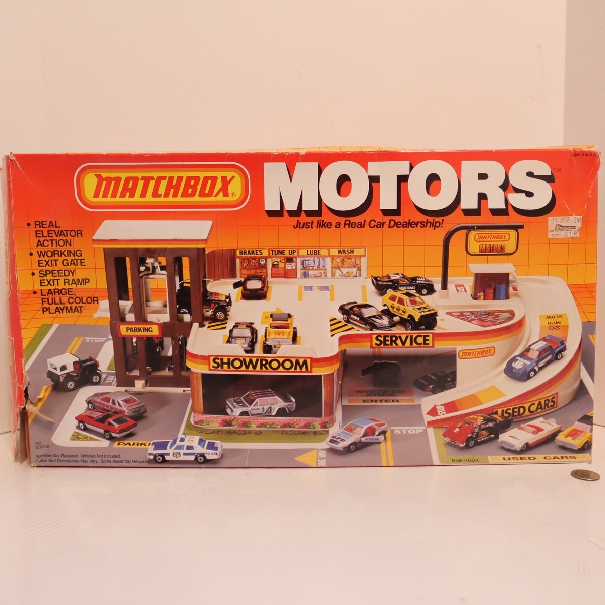 1984 MATCHBOX MOTORS CAR DEALERSHIP GARAGE SERVICE PLAYSET IN