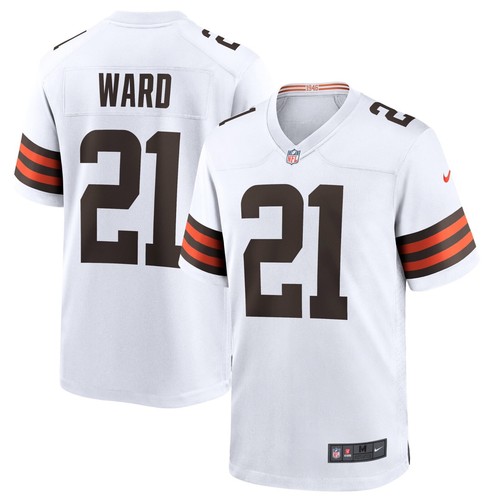 Cleveland Browns Denzel Ward #21 Nike Men's White Official NFL Game Jersey - 第 1/3 張圖片