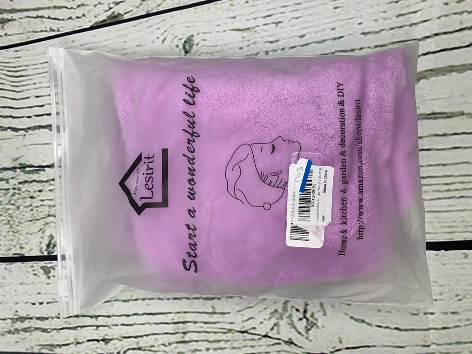 Toalla de secado de cabello de microfibra botón ultra absorbente torcido cabello Foto 2 de 2