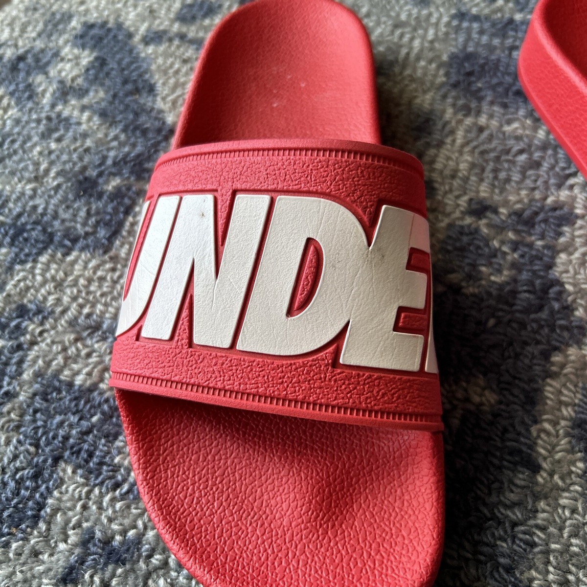 SZ 5- UNDEFEATED SLIDE SLIDES SLIPPERS Red | eBay