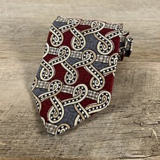 Oscar De La Renta Adult Tie Maroon 100% Silk Made in USA Men's 57” X 4”
