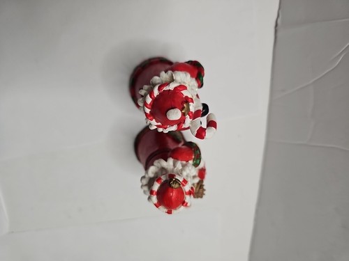 Set Of 2 Red Santa Figurines 3.75" Tall - Picture 4 of 7
