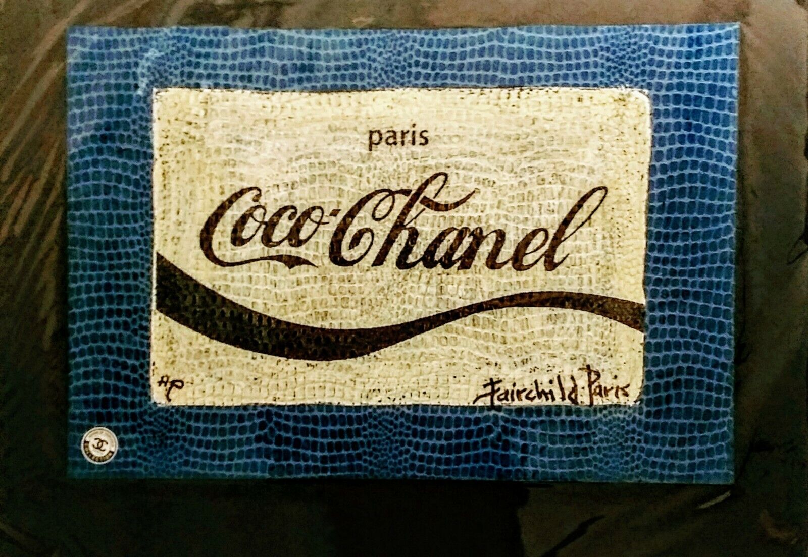 COCO, CHANEL Blue Bottle Artist Proof, 22'x 15'x Hand Signed Fairchild  Paris