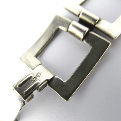 Armband Uhr Silber 🔲 Franz Scheurle, Watch Bracelet, BOHO Vintage Design 1960er - Bild 12 von 12