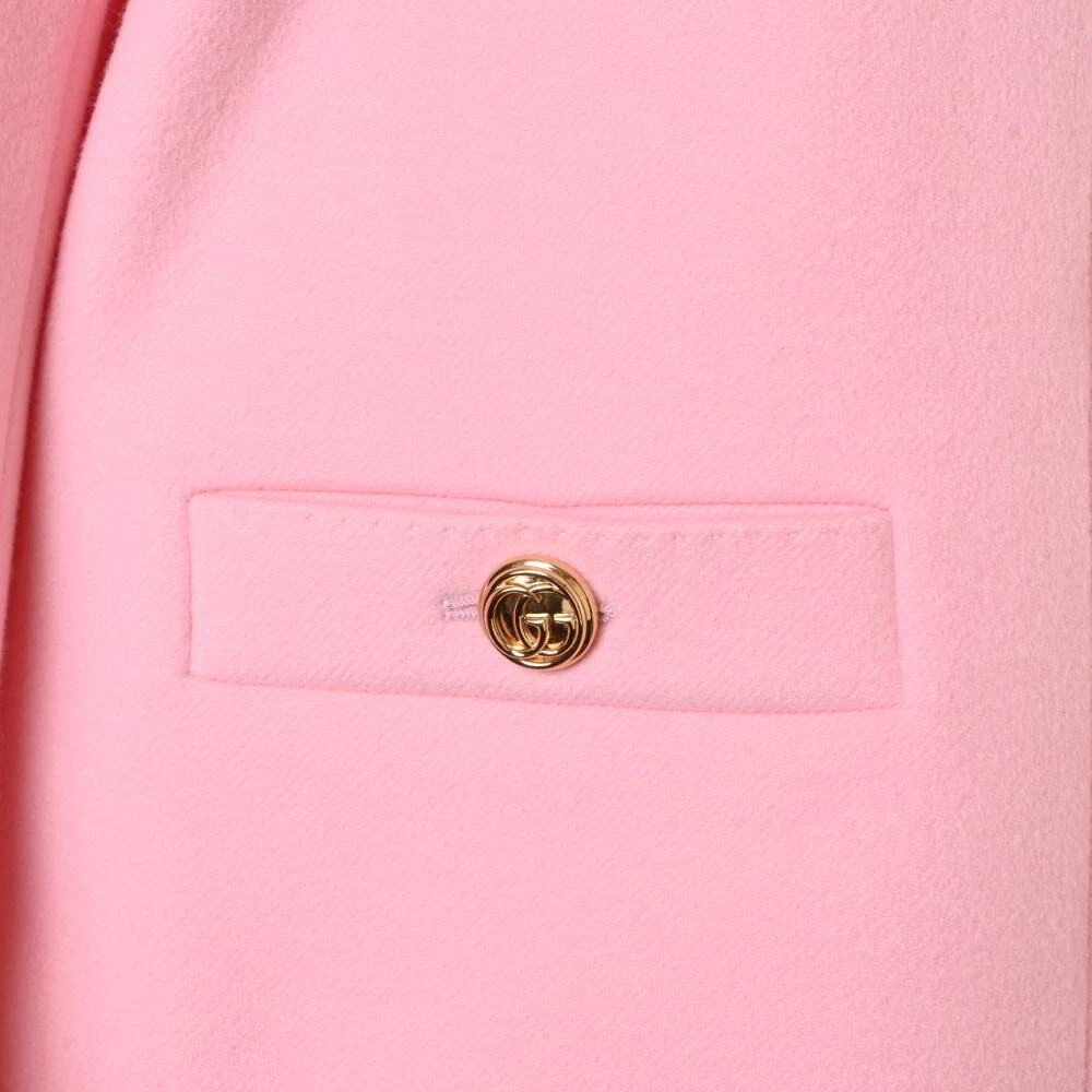 Cappotto GUCCI lana rosa con nastro taglia 38 fodera rayon mod:544857 ZHW03