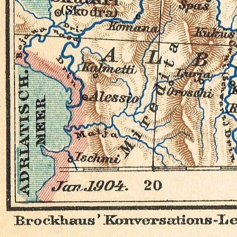 ROMANIA  SERBIA BULGARIA 1904  Original Map BALKAN PENINSULA - Image 3 of 4
