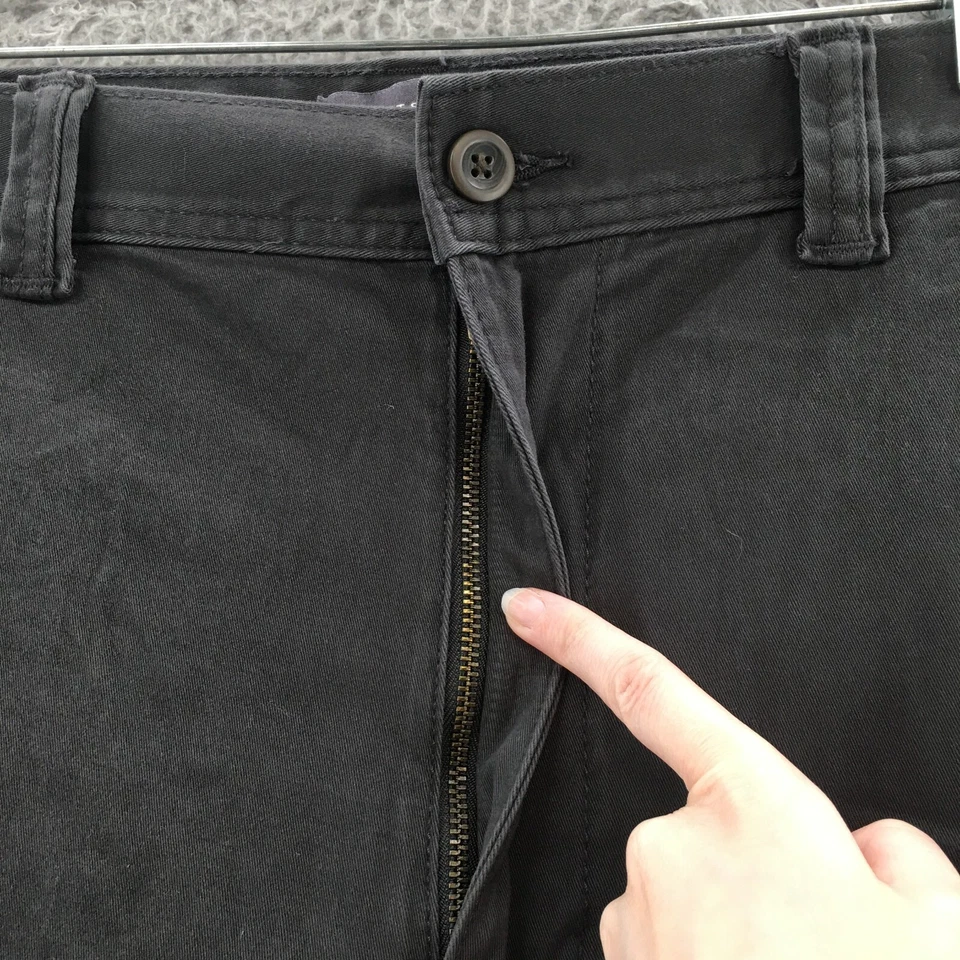 St Johns Bay Chino 短裤男式 46 大灰色棉混纺中腰拉链门襟新品 — 第 3/4 张图片