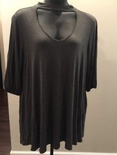 Women Plus V Neck And Back with Side Pockets Jersey Blouse in 3X
