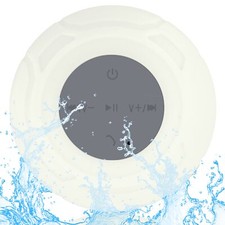 Waterproof Bluetooth Shower Speaker Portable Suction Cup Speaker White