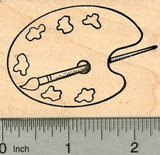 Paint Palette Rubber Stamp, Art Series J38015 WM