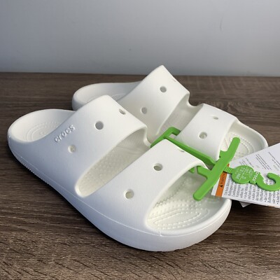 Crocs Classic v2 Slide Sandal White Womens Size 7 New With Tags
