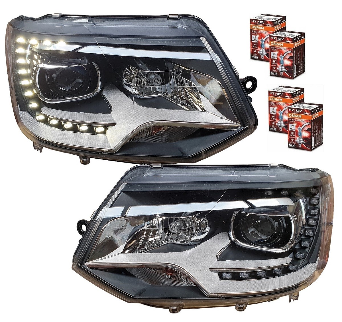 Schenwerfer Set Halogen Front Passend Für VW Multvan T5 Ab 2003- H4