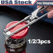 3x Adjustable Multifunctional Stainless Steel Can Opener Jar Lid Gripper Kitchen