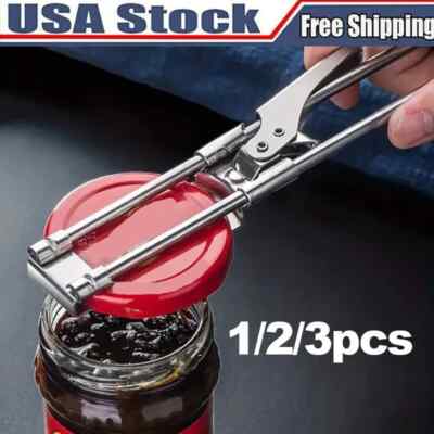 1~3PC Adjustable Multifunctional Stainless Steel Can Opener Jar Lid Gripper
