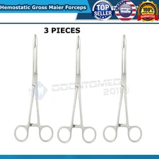 3 Hemostatic Gross Maier Forceps Serrated Tip Locking Pliers Medical Instruments