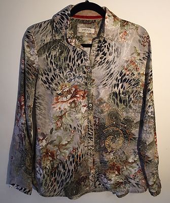New Gerry Webber Edition Women Blouse Shirt Multicolor Size 8, Free Shipping