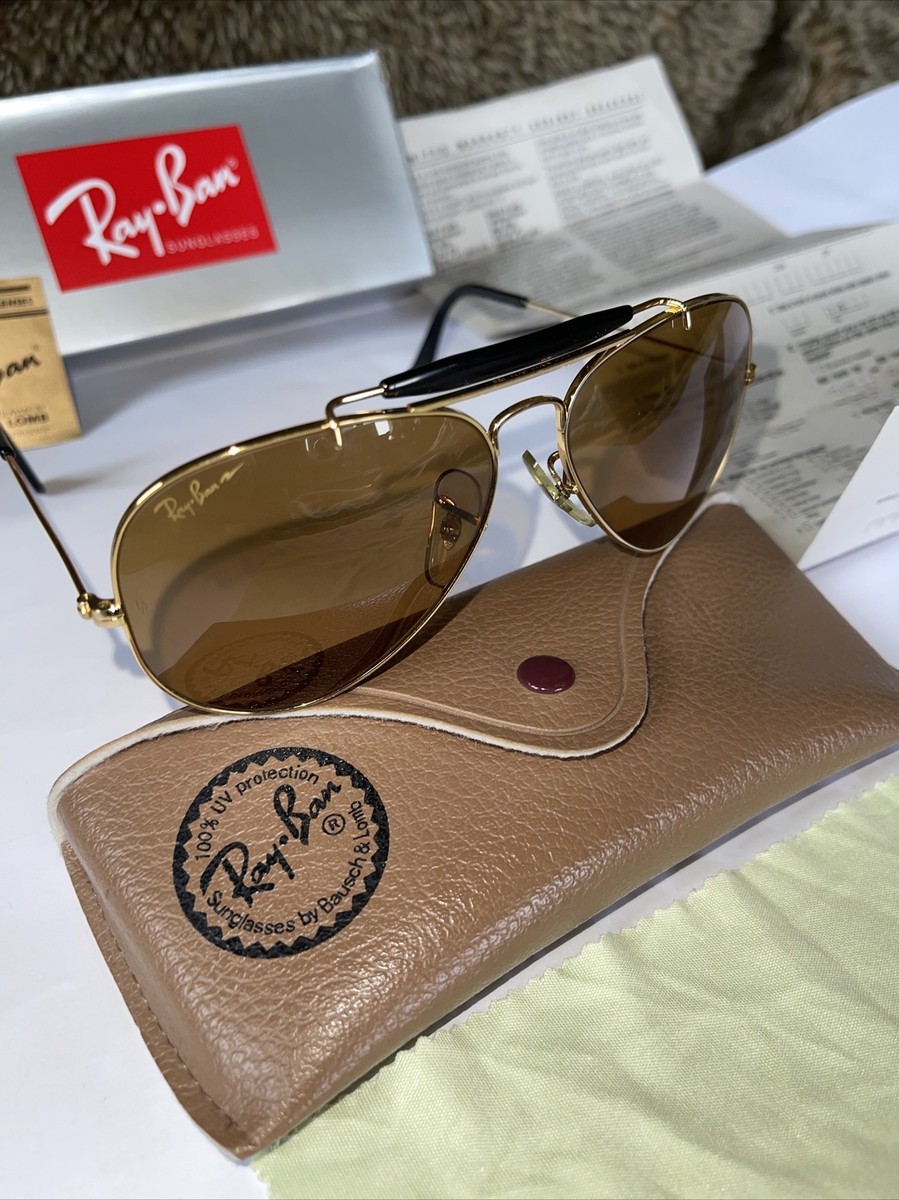 RAY-BAN FLASH B&L U.S.A 58-14 W1663 VXAS BROWN B15 AVIATOR RAY-BAN FLASH B&L U.S.A 58-14 W1663 VXAS BROWN B15 AVIATOR