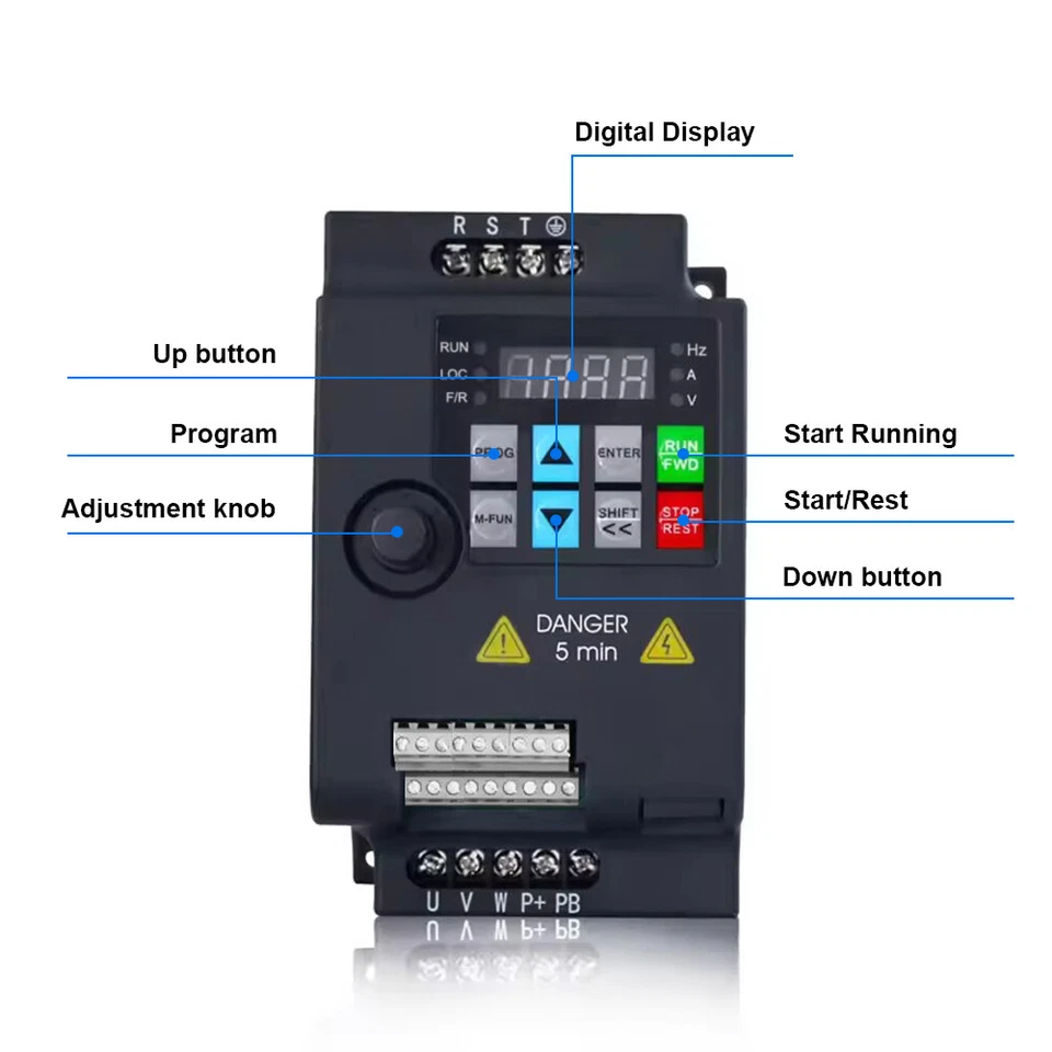 220V 380V 2.2KW 4KW 5.5KW convertidor de frecuencia convertidor de frecuencia inversor VFD - Imagen 4 de 4