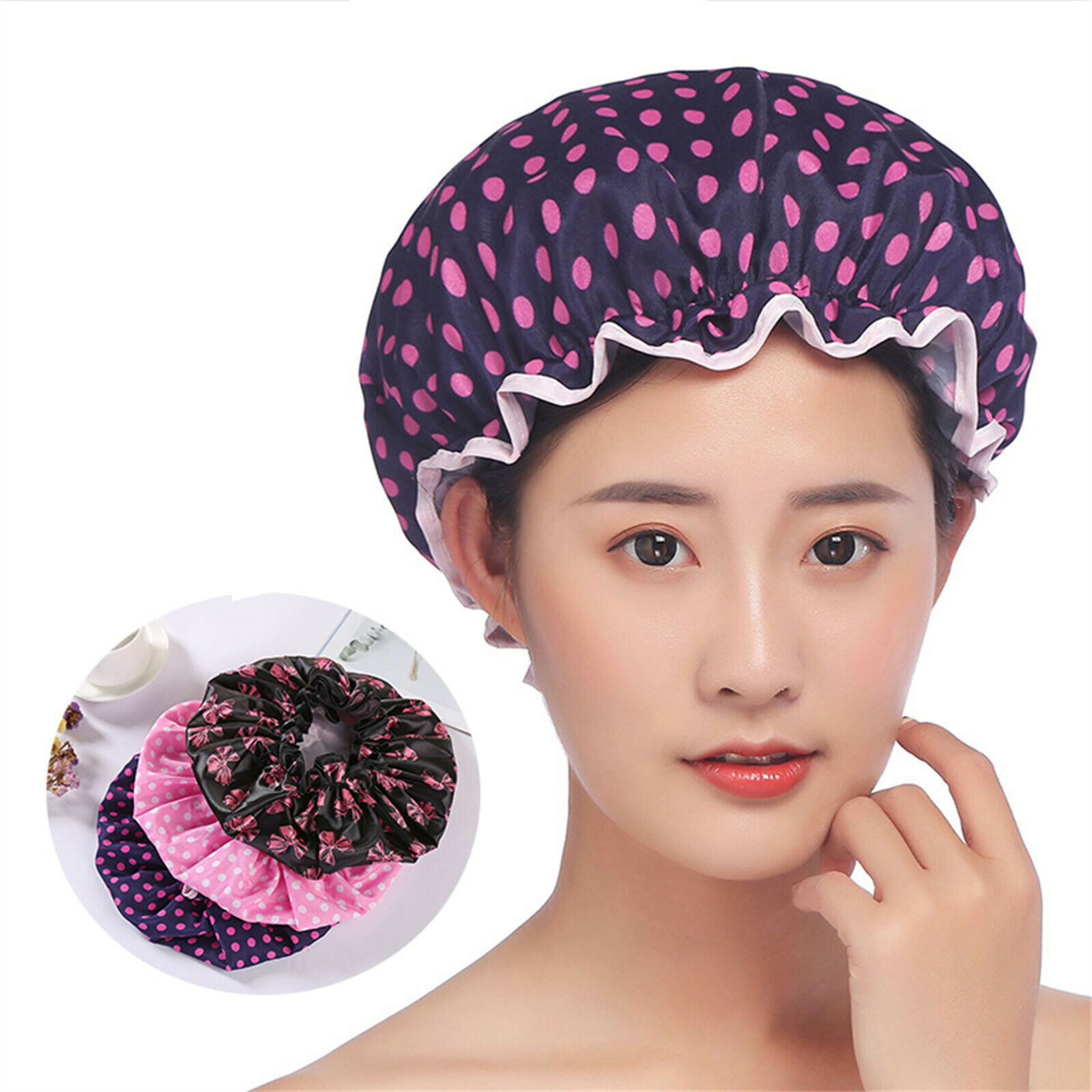 3X Women Genuine Free Shipping Satin Night gift Sleep Cap Hair Head Cover W Bonnet Hat Silk