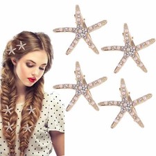 4 PCS Starfish Hair Clips Bridal Flower Girl Hair Accessories Wedding Set