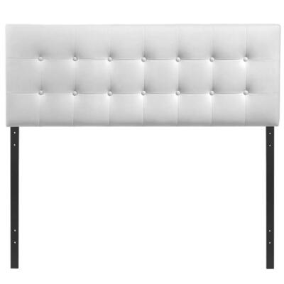 Modway Emily Full Upholstered Faux Leather and Wood Headboard in White