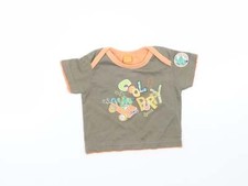 Mini mode Baby Brown Cotton Blend T-Shirt Size 0-3 Months